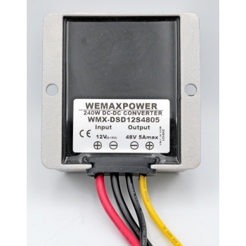 Przetwornica konwerter napięcia DC/DC z 12V na 48V 5A IP68 - WEMAXPOWER